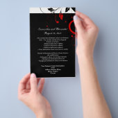 Zwart en wit met rode omgekeerde spiraal flyer (Hand)