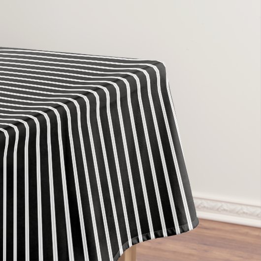 zwart en wit met zwarte pinstripes tafelkleed (Voorbeeld)