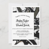 Zwart en wit minimaal Abstract huwelijk Kaart (Voorkant)