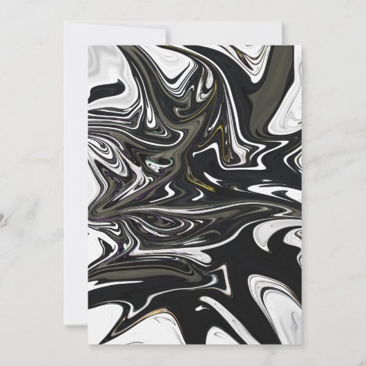 Zwart en wit minimaal Abstract huwelijk Kaart (Achterkant)