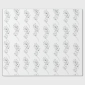Zwart en wit Minimaal botanisch inpakpapier (Vlak)