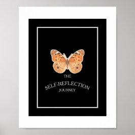 Zwart en Wit Minimaal Geleid Zelfreflectie Dagboek Poster