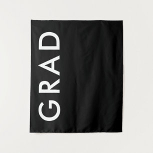 Zwart en Wit Minimaal Modern Vet Grad Feest Wandkleed