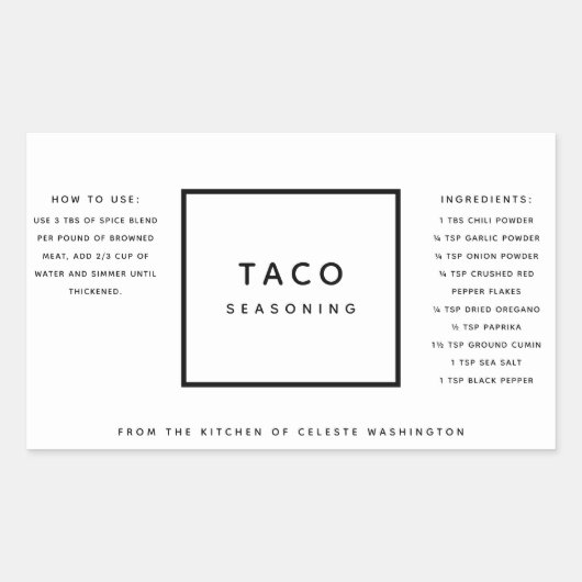 Zwart en wit Minimalistisch Overvloeilabel voor sp Rechthoekige Sticker (Voorkant)