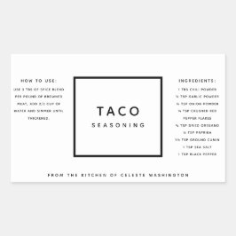 Zwart en wit Minimalistisch Overvloeilabel voor sp Rechthoekige Sticker