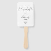 Zwart en wit minimalistisch script huwelijksprogra handwaaier (Voorkant)