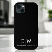 Zwart en Wit Minimalistische Moderne Monogram Case-Mate iPhone Case