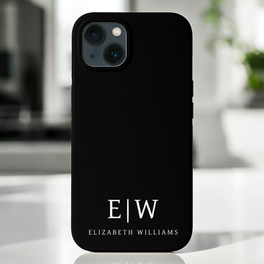 Zwart en Wit Minimalistische Moderne Monogram Case-Mate iPhone Case