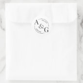 Zwart en Wit Minimalistische Monogram Naam Sticker (Tas)