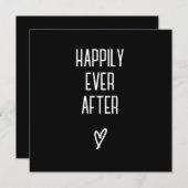 Zwart en wit minimalistische trouwkaart voor dankj kaart (Voorkant / Achterkant)