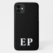 Zwart en wit | Minimummonogram modern Initiaal Case-Mate iPhone Case (Achterkant)