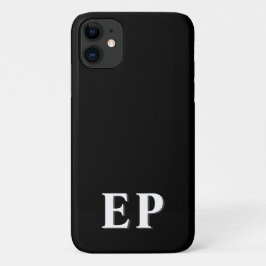 Zwart en wit | Minimummonogram modern Initiaal Case-Mate iPhone Case