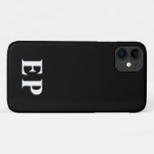 Zwart en wit | Minimummonogram modern Initiaal Case-Mate iPhone Case (Achterkant (horizontaal))