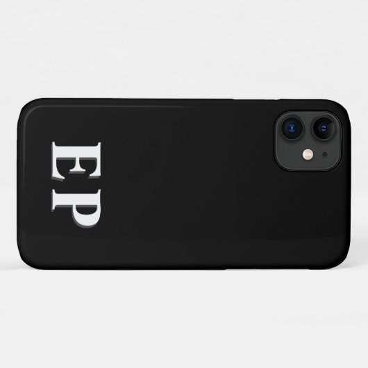 Zwart en wit | Minimummonogram modern Initiaal Case-Mate iPhone Case (Achterkant (horizontaal))