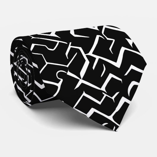 Zwart en wit model | Modern Gothic Stropdas (Opgerold)