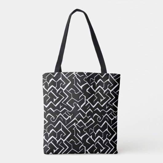 Zwart en wit model | Modern Gothic Tote Bag (Achterkant)