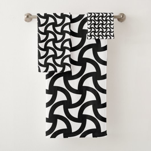 Zwart en wit modern elegant bad handdoek (Insitu)