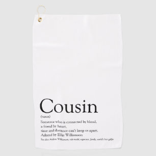 Zwart en Wit Modern Fun Definitie van een Neef of Golfhanddoek