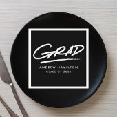 Zwart en wit, modern, gestormd Afstuderen Servet