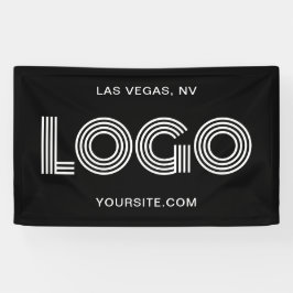 Zwart en wit modern groot rechthoekig logo spandoek