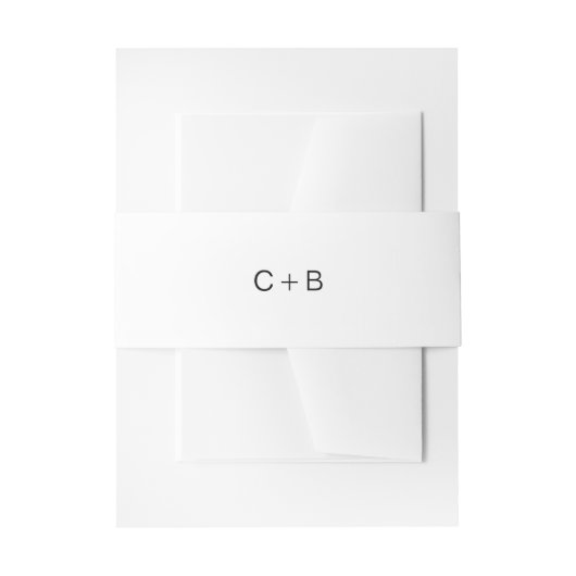Zwart en wit modern huwelijksmonogram uitnodigingen wikkel (Voorkant Voorbeeld)
