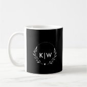Zwart en Wit | Modern Initialen Monogram Koffiemok (Links)