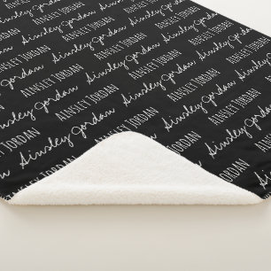 Zwart en wit Modern Keepsake Baby Custom Sherpa Deken