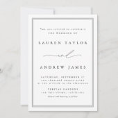 Zwart en wit modern Klassiek huwelijk Kaart (Voorkant)