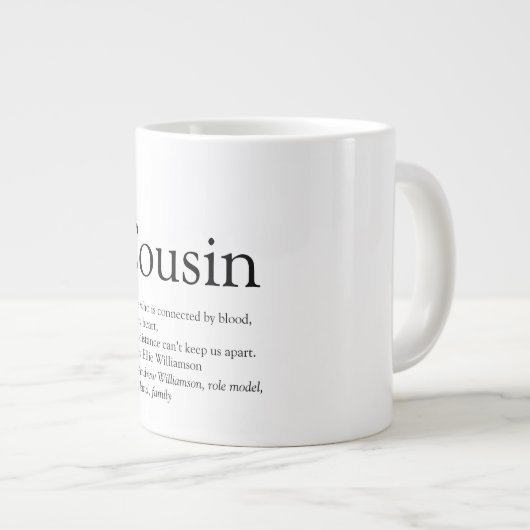 Zwart en wit modern leuk neef definitie grote koffiekop (Voorkant rechts)