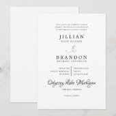 Zwart en wit Modern Minimal Typografie Weddenschap Kaart (Voorkant / Achterkant)