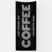 Zwart en Wit Modern Minimalistisch Koffie Spandoek (Verticaal)