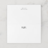 Zwart en wit Modern Monogram Ampersand Wedding Plaatskaartje (Buitenkant ongevouwen)