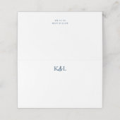 Zwart en wit Modern Monogram Ampersand Wedding Plaatskaartje (Buitenkant ongevouwen)