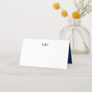 Zwart en wit Modern Monogram Ampersand Wedding Plaatskaartje