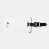 Zwart en wit modern monogram bagagelabel (Voorkant horizontaal)