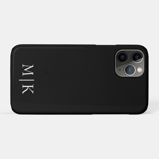 Zwart en wit | Modern monogram Case-Mate iPhone Case (Achterkant (horizontaal))