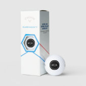 Zwart en wit | Modern Monogram Golf Balls Golfballen (Verpakking)