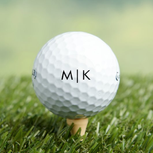 Zwart en wit | Modern monogram Golfballen (Insitu Shirt)