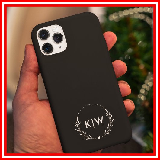 Zwart en Wit | Modern Monogram Initiaal Case-Mate iPhone Case