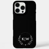 Zwart en Wit | Modern Monogram Initiaal Case-Mate iPhone Case (Achterkant)