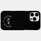 Zwart en Wit | Modern Monogram Initiaal Case-Mate iPhone Case (Achterkant (horizontaal))