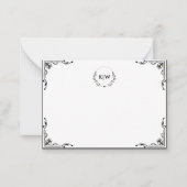 Zwart en Wit | Modern Monogram Initiaal Notitiekaartje (Voorkant)