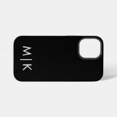 Zwart en Wit Modern Monogram iPhone Hoesje (Achterkant horizontaal)