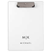 Zwart en wit | Modern monogram Klembord (Voorkant)
