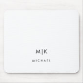 Zwart en wit | Modern monogram Muismat (Voorkant)