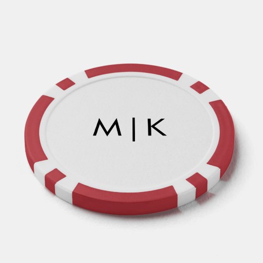 Zwart en wit | Modern monogram Poker Chips (Enkel)