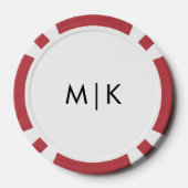 Zwart en wit | Modern monogram Poker Chips (Achterkant)