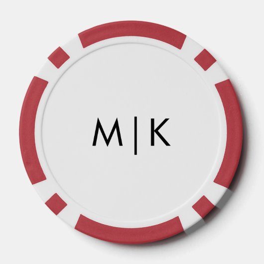 Zwart en wit | Modern monogram Poker Chips (Achterkant)