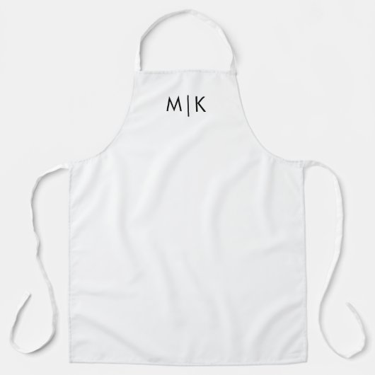 Zwart en wit | Modern monogram Schort (Voorkant)