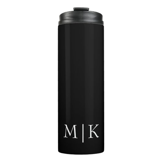 Zwart en wit | Modern monogram Thermosbeker (Voorkant)